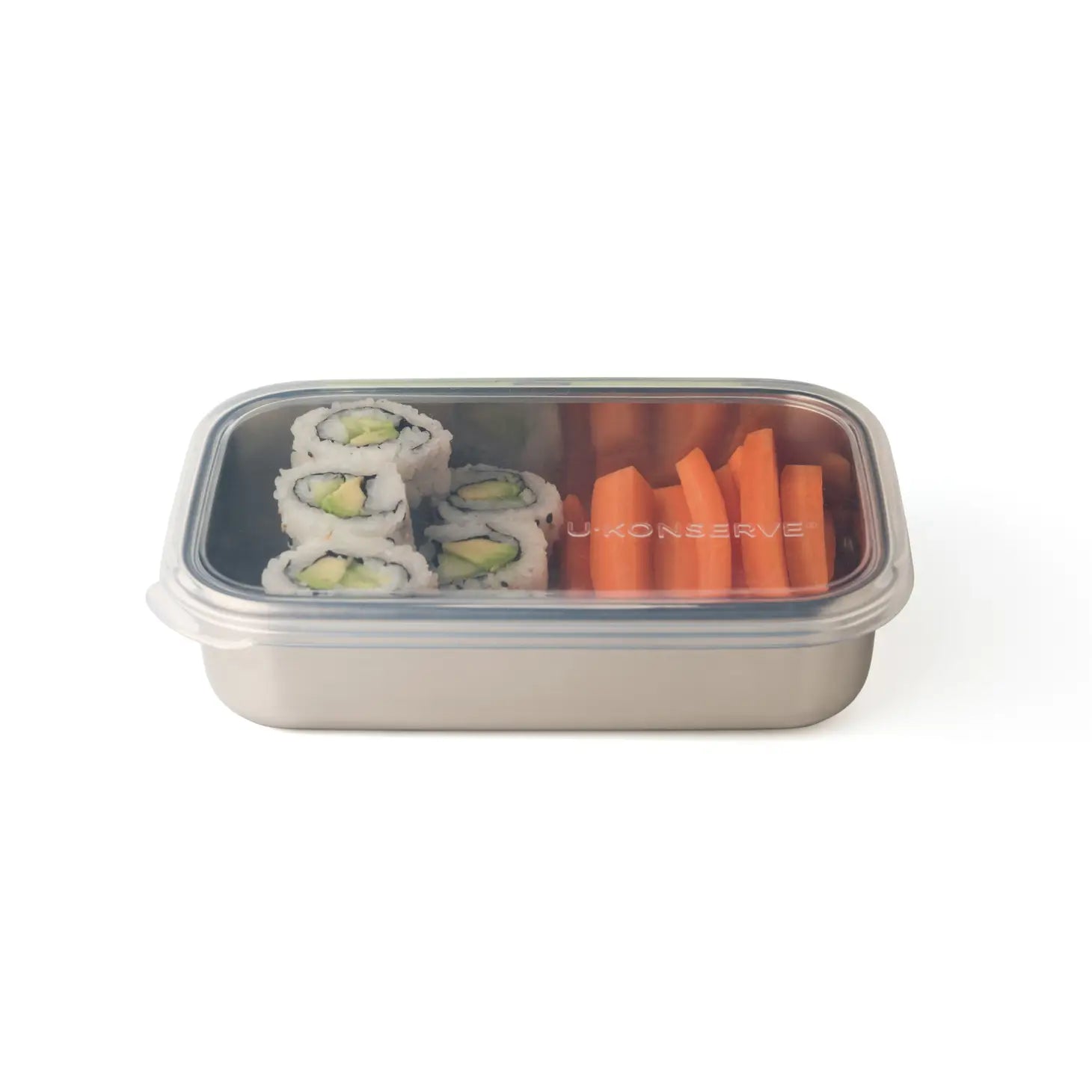 U-Konserve Stainless Steel Food Storage Bento Box Container, Leak Proof  Silicone Lid Dishwasher Safe - Plastic Free (15oz Clear) 